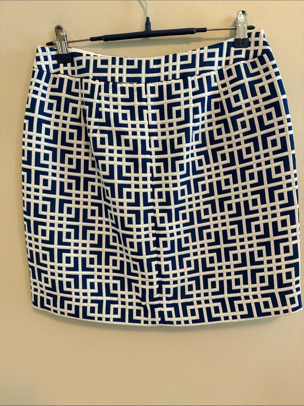 LOFT Blue and White Patterned Skirt